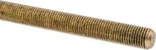 Made in USA 3/8-24 UNF x 3' Brass RH Threaded Rod