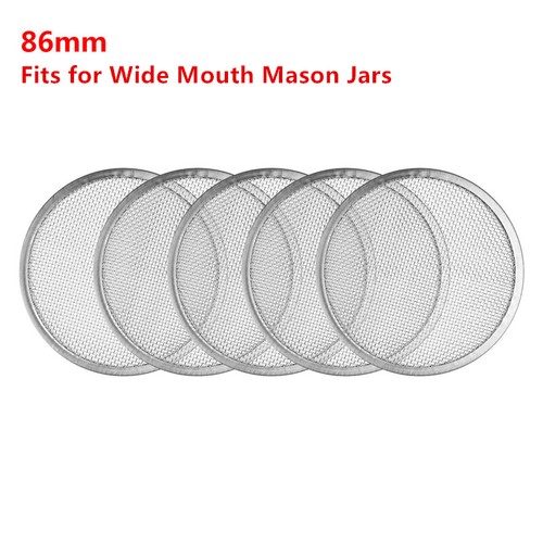 5x New_70/86mm Sprouting Mesh Screen Strainer Filter_for Mason Jars Canning - Picture 17 of 28