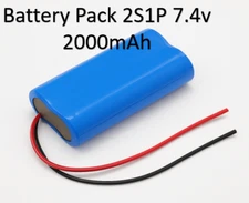 7.4v 2000 mAh  Li-ion  battery pack 2S1P