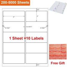 200-5000 Sheets Shipping Address Labels Self Adhesive 2"x4" Laser Inkjet Labels