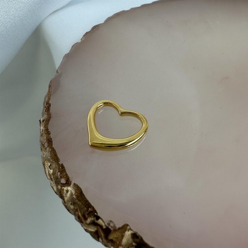 Gold Plated Sterling Silver Floating Heart Pendant Charm - Picture 6 of 7
