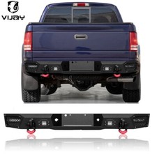 Vijay Steel Black Rear Bumper Fits 1997-2004 Dodge Dakota With Led Lights