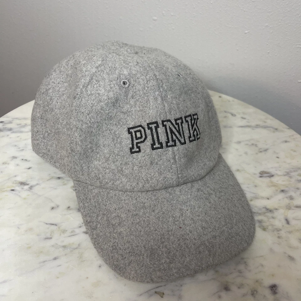 ROSA Victoria's Secret Mujer Lana Gorra de Béisbol Ajustable Color Gris NUEVO -N1 Foto 3 de 4