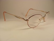 Vintage Elizabeth Arden EA-679 Gold Orange Oval Full-Rim RX Eyeglass Frames