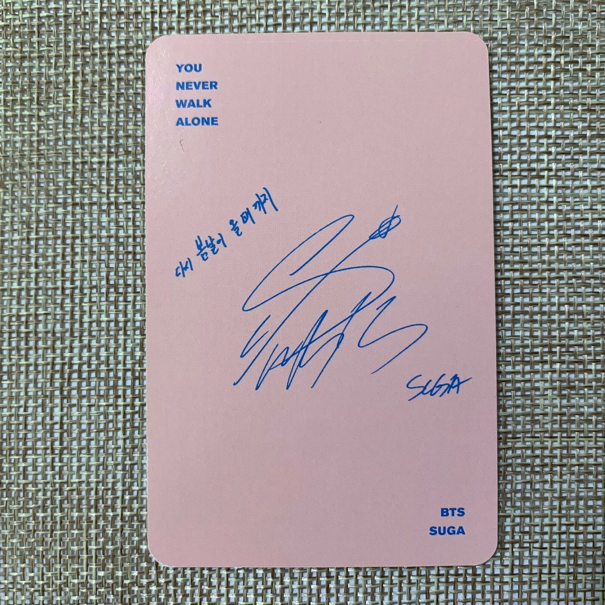 BTS SUGA [ YNWA You Never Walk Alone Official Photocard