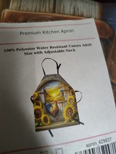 Roster With Sunflowers Apron Waterproof 100 Polyester Adjustable Neck Spread