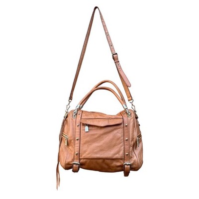 Rebecca Minkoff Cupid Leather Bag Satchel Caramel (Tan) Gold Hardware Studded