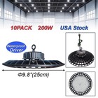10Pack 200W Ceiling Led Light Industrial Factory Warehouse Shop Lights 6500K