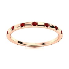 Natural Garnet 925 Silver Promise Boho Full Eternity Throat Chakra Ring
