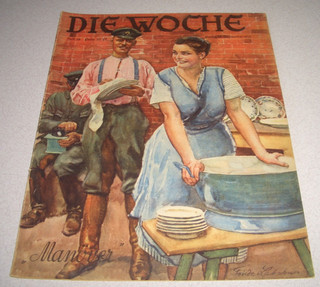 Zeitschrift Die Woche Jahr 1926 Heft 39 / 25.Sept. Titel: "Manöver" beim Spülen
