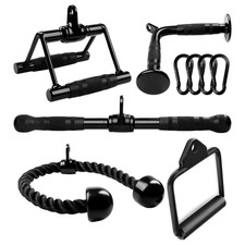 Yes4All Black Combo Tricep Press Down Cable Machine Attachment Lat Pulldown