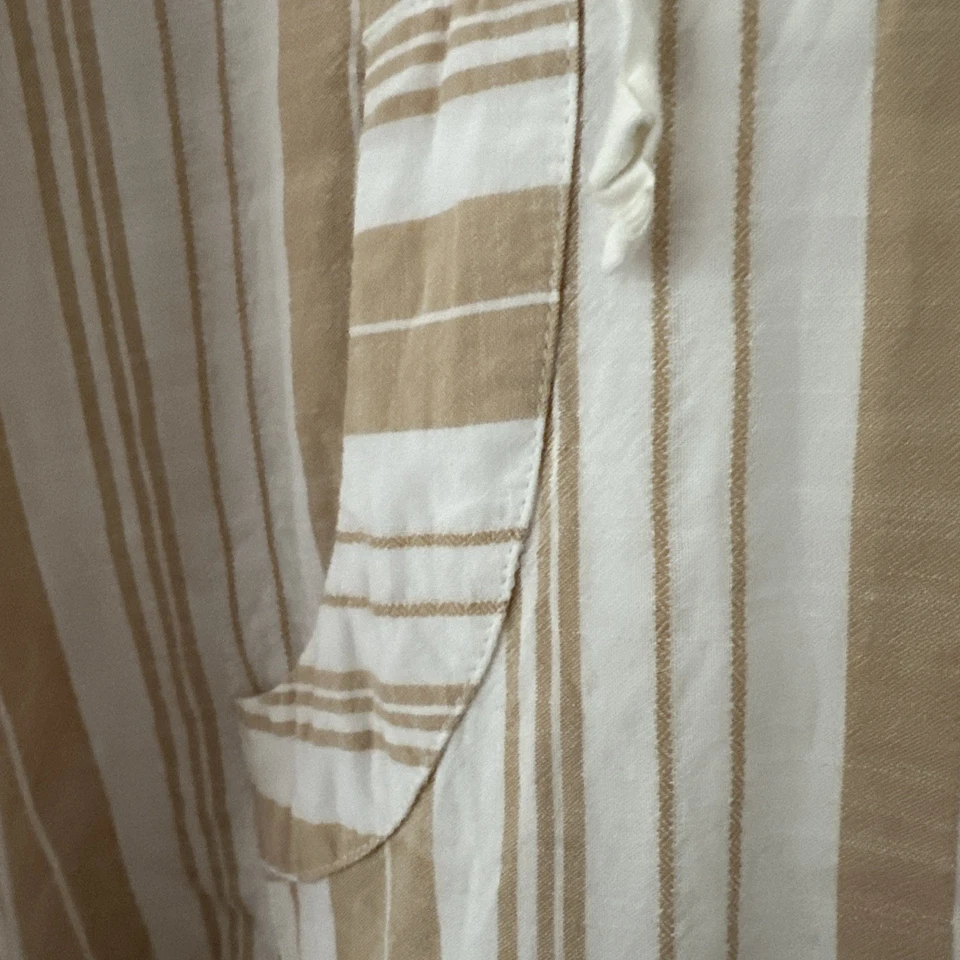 Sudadera con capucha L Space Small Love Letters color blanco tostado a rayas con cordones cuello en V cubierta para nadar Foto 4 de 4