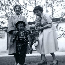 c1950s Cowboy Costume Boy Chaps Holster Snapshot Photo Women Toddler Yard Family