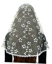 Catholic Church Veils for Women: Traditional Lace Mantilla Chapel White Green
