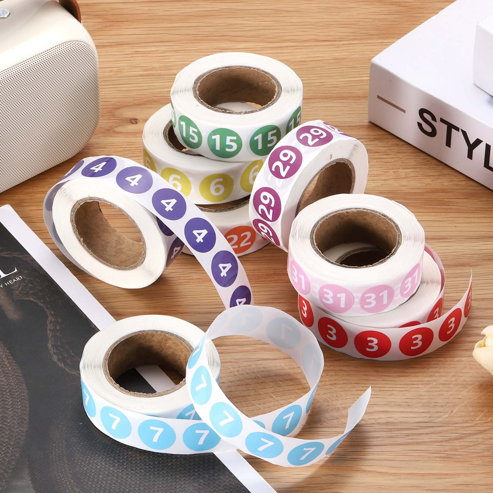 Number 8 Circle Stickers 0.75
