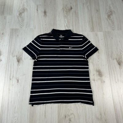 Nike Athletic Dept. Poloshirt XL Streifen Swoosh Logo Vintage Sport Casual Style