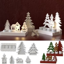 8PCS Christmas Trees Pillar Candle base Epoxy...