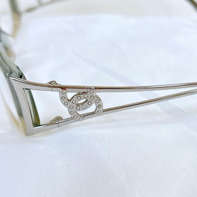 CHANEL Coco Mark 3073-B Sunglasses Sequin Gold Square Women