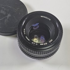 Minolta MD 50mm f/1.7 Manual Focus Camera Lens Japan 49mm