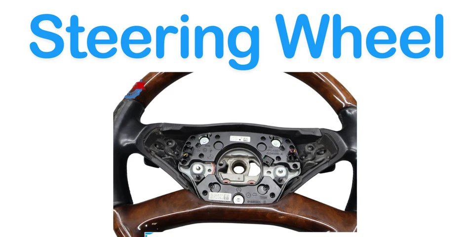 10-14 Mercedes S550 CL550 W221 Steering Wheel w/Paddle Shifters Brown Wood Oem - Image 3 of 4