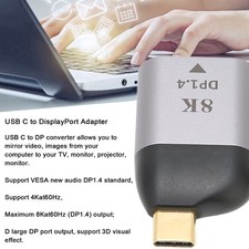 USB C to DisplayPort Adapter 8Kat60HZ USB C to DP1.4 Male to Female Converter