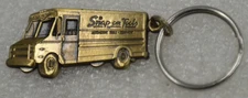 "NEW" Snap-on Tools Vintage Solid Brass Truck Key Ring Chain Old Logo Unused