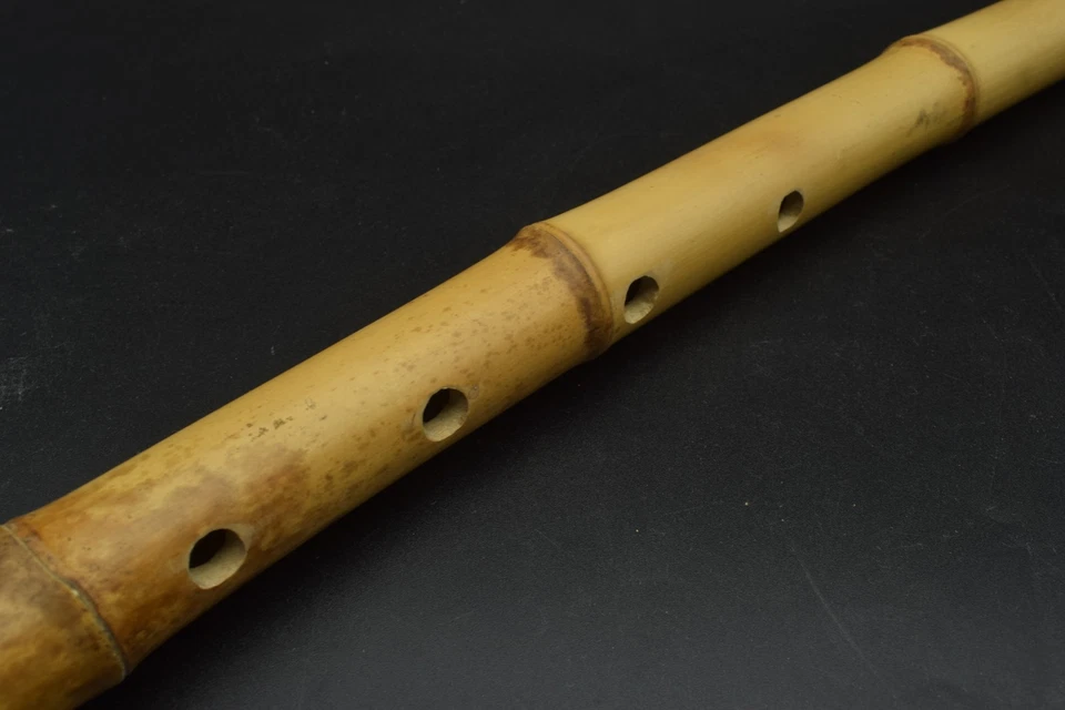 Flauta Shakuhachi antigua japonesa vintage instrumento longitud 62,0 cm bambú Japón Foto 3 de 4