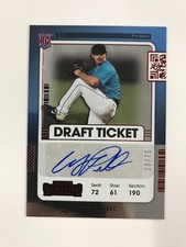 2021 Panini Contenders #208 Cody Poteet Auto Draft Red /75 Miami Marlins
