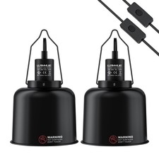 Best 2 Pack 5.5" Deep Dome Reptile Heat Lamp Fixture with Clamp ETL Certified