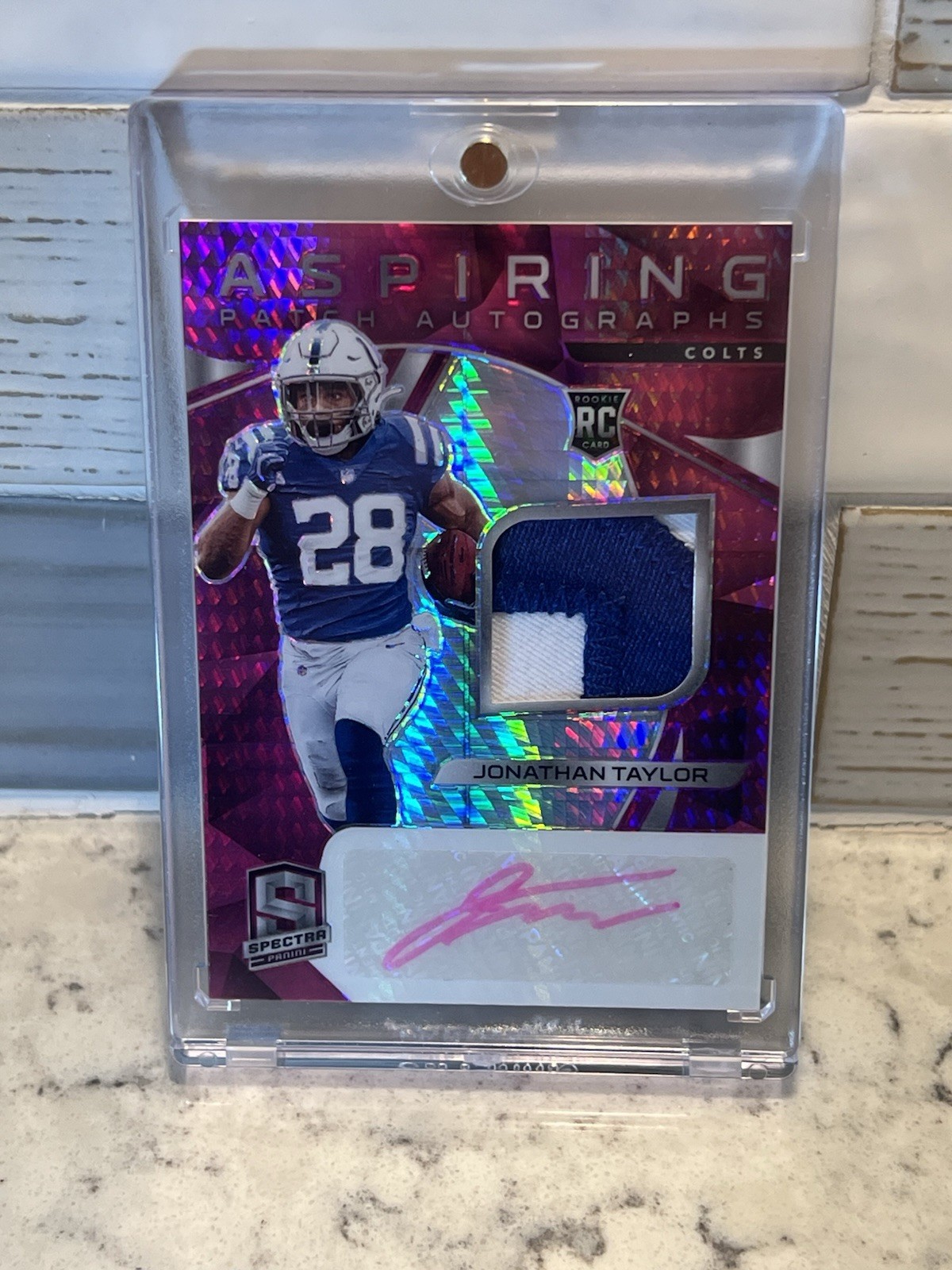 Panini 2020 Spectra Jonathan Taylor Aspiring Patch Auto RPA Pink Colts # /25 🔥