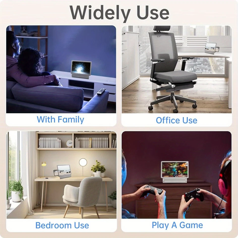 8pc 8" Smartphone Screen Magnifier 3D Video Mobile Phone Amplifier Stand Bracket - Image 3 of 4