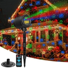Christmas Laser Lights Outdoor, 3 Color RGB Laser Christmas Projector Lights ...