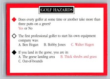 Walter Hagen 1998 Golf Hazards / Trivia Card 123
