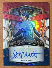 2023 Panini Select Company George Brett Auto Prizm Tri-Color #/49