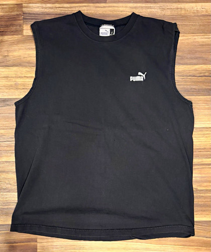 Puma, Vintage Puma Sleeveless Shirt Men’s Large Black Embroidered Logo Y2K Tank Top