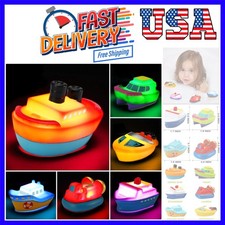 Bath Toys, 6 Packs Light up Boat Floating Rubber Set, Flashing Color Changing...