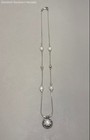17" Sterling Silver Station Necklace with Pearl-like Gems — photo 2