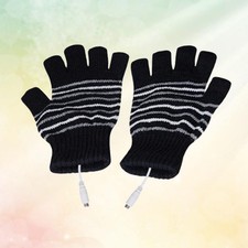 Heated Winter Gloves Mittens Half Finger USB Powered Hand Warmer Pair