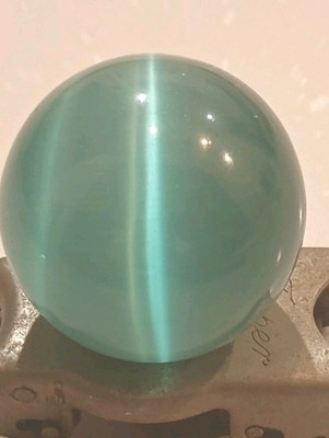 Rare Green Cat's Eye Crystal ''Chatoyancy'' Chrysoberl Gemstone 1 1/2'' Sphere