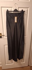 Nasty gal recycled satin maxi skirt black UK 8 BNWT