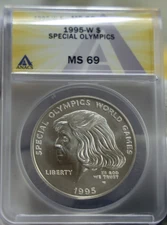 1995 W US $1 Commemorative $1 Special Olympics ANACS MS69
