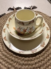 Royal Doulton "BUNNYKINS" 3 Piece Children's Set, English Fine Bone China EUC