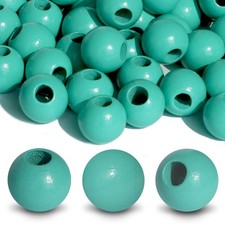100pcs Turquoise Color Wood Beads 16mm for Hole:6mm, color