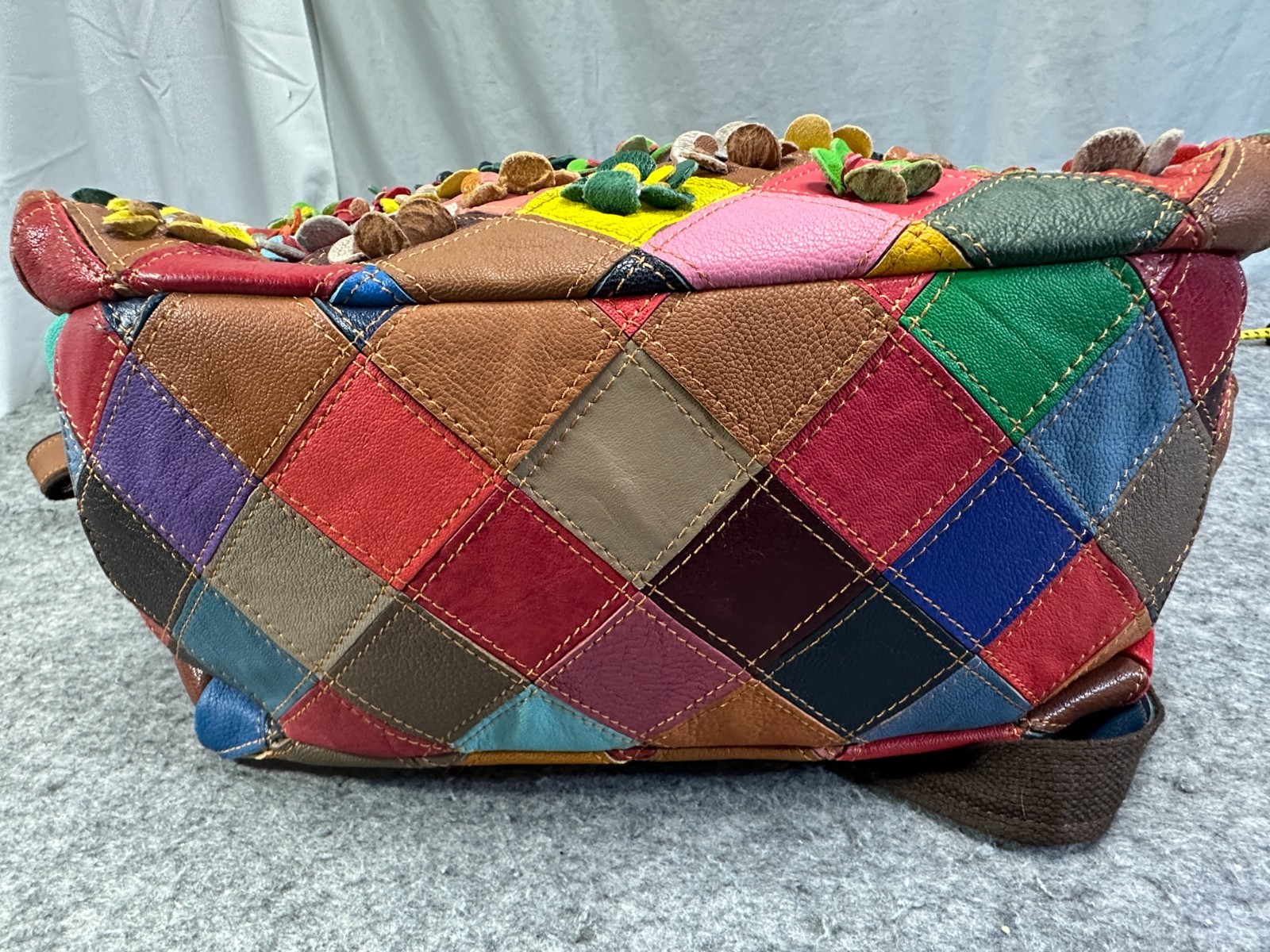 Ameri Leather Flower Patchwork Bag / Purse, Hobo … - image 5