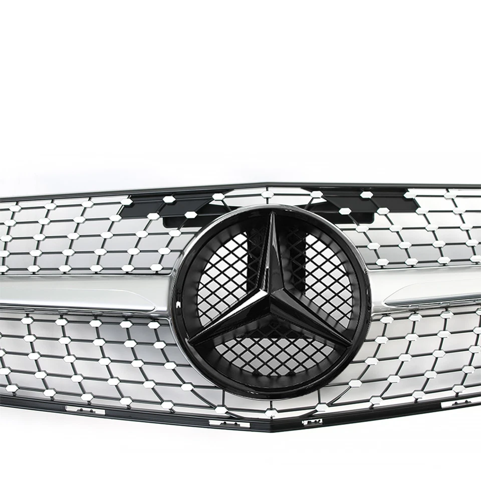 Front Bumper Grille Grill For 2008-2014 Mercedes Benz W204 C200 C250 C300 C350 - Image 3 of 4