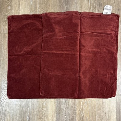 IKEA SANELA Velvet Wine Red Burgundy (2) Zippered Covers Shams Euro 26X26 EUC