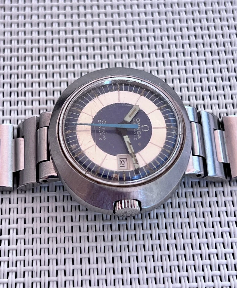 Reloj automático para mujer OMEGA Geneve Dynamic Tool 102 vintage esfera azul plateada Foto 2 de 4