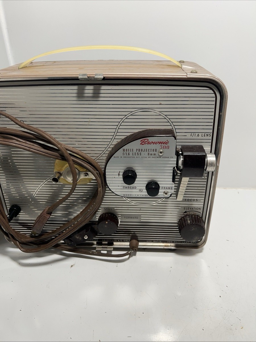 Kodak Brownie 300 Movie Projector 8mm Model A w/Original Box 188 USA  Works