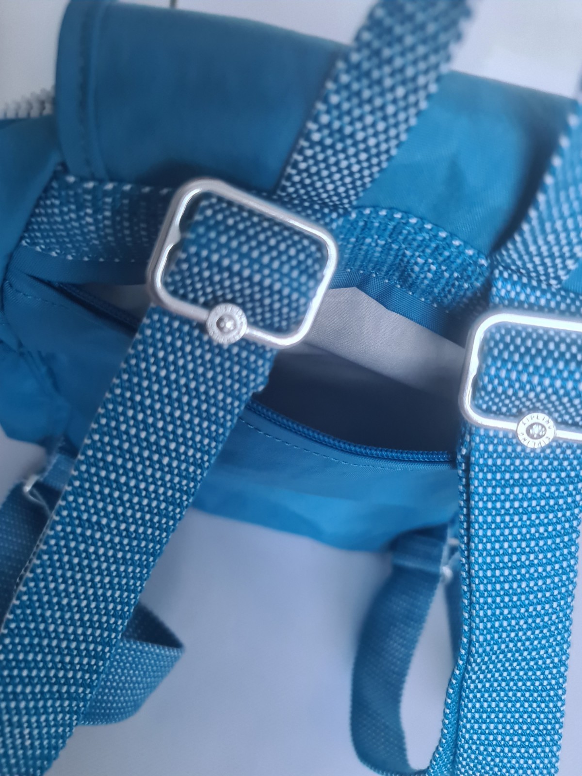 Kipling Blue Backpack with MICHELA Monkey Used Ex… - image 7