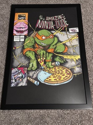 TNMNT  Drawing Mikey's Comics Ninja-Dude Framed large 24 x 36  poster size  